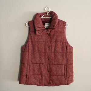 Old Navy‎ Women's Large Pink Sleeveless Tweed Fleece Lined Puffer Jacket Vest